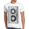 style3 Print-Shirt Herren T-Shirt DJ Kassetten fotodruck mc musik disco 80er 90er retro S M L XL XXL XXXL