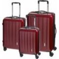 Trolleyset CHECK.IN "London 2.0" rot (carbon rot) Koffer-Sets Koffer Trolleys Kofferset, Gepäckset, klein mittel groß, Handgepäck, Aufgabegepäck
