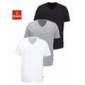 T-Shirt BRUNO BANANI Gr. XL, schwarz-weiß (schwarz, weiß, grau, meliert) Herren Shirts T-Shirts mit V-Ausschnitt, perfekte Passform, aus elastischer Baumwolle Bestseller