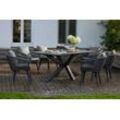 bene living Gartenmöbelset Diningsessel Cadiz mit Tisch Almeria 200x90cm