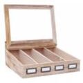 Aufbewahrungsbox HHG 211, Teebox Schmuckkästchen Kiste, Paulownia 17x37x33cm naturbraun - brown