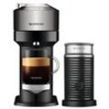 Nespresso Vertuo Next Deluxe Dark Chrome & Aeroccino 3 schwarz Vertuo Kaffeemaschine