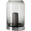 Windlicht FINK "ORELIA" Kerzenhalter Gr. H: 42,00 cm, bunt (silberfarben, grau) Kerzenhalter aus mundgeblasenem Glas