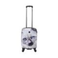 Koffer SAXOLINE "White Cat" Gr. B/H/T: 35.00 cm x 54.00 cm x 20.00 cm, schwarz-weiß (weiß, schwarz) Koffer Trolleys mit niedlichem Katzenmotiv