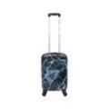 Koffer SAXOLINE "Marble" Gr. B/H/T: 35 cm x 55 cm x 21 cm, schwarz (schwarz, blau) Koffer Trolleys mit integriertem Zahlenschloss