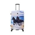 Koffer SAXOLINE "Horse" Gr. B/H/T: 51.00 cm x 78.00 cm x 28.00 cm, bunt (schwarz, mehrfarbig) Koffer Trolleys mit praktischem TSA-Zahlenschloss
