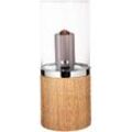 Windlicht FINK "CATANIA" Kerzenhalter Gr. H: 48 cm, braun (braun, silberfarben) Kerzenhalter aus Edelstahl, Glas und Rattan