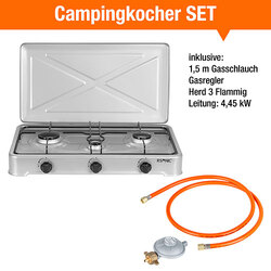 Gaskocher 2|3 Flammiger Camping Gaskochfeld Gasherd Outdoor Propangas Kocher