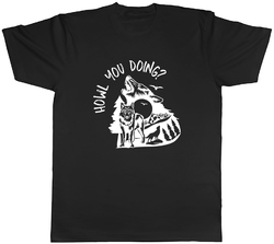 Wolf Lover Herren T-Shirt Howl You Doing? Wild Wolves T-Shirt Geschenk