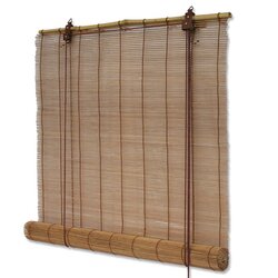Bambusrollos freihängendes Bambus Rollo Natur u. Braun für Fenster & Balkontür
