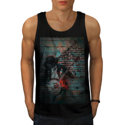 Wellcoda Street Art Graffiti Herren Tank Top, amerikanisches aktives Sportshirt