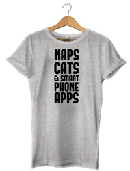 Nickerchen Katzen & Smartphone Apps lustig Herren Damen Unisex T-Shirt