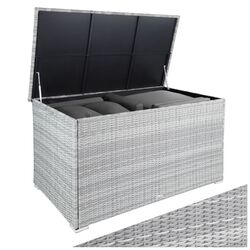 750L Auflagenbox Rattan Alu Aufbewahrungsbox Gartentruhe Kissenbox Gartenbox✔Farbwahl ✔wetterfest ✔Innenplane ✔145 x 82,5 x 79,5 cm
