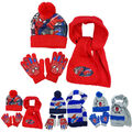 Kinder Jungen Spiderman Gestrickt Beanie Ski Mütze Schal Handschuhe Winter .