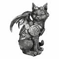 Casablanca by Gilde Poly Skulptur Steampunk Cat Katze Dekofigur Silber H 24 cm