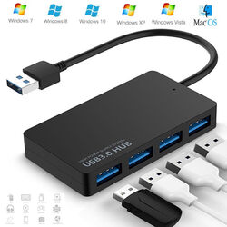 USB 3.0 HUB Verteiler Splitter Adapter Super Speed Datenhub 4 Port für Laptop PC🔥inkl. Stromkabel🔥 1-2 TAGE LIEFERUNG🔥DE-HÄNDLER🔥