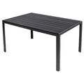 Aluminium Tisch -WPC-Tischplatte „Roma“ 150x90cm Garten Balkon schwarz