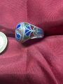 Silber Ring Antik Malachit Lapis Türkis Inlay Zuni Navajo Herren/Damen Gr.62