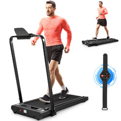 Laufband Heimtrainer mit LCD-Display Elektrisches Fitnessgerät Walkpad Bis 140kg