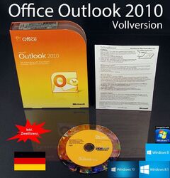 Microsoft Office Outlook 2010 Vollversion Box + CD + Zweitinstallationsrecht OVP