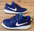 Nike Pico 4 niedrige Leder Kinder Turnschuhe UK9.5/US10C/EU27 454501-409 blau/weiß