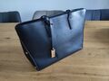 Gabor Shopper Business Tasche in Leder-Optik schwarz goldene Metallelemente 