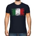 ITALIEN DISTRESSED FLAGGE HERREN T-SHIRT TOP ITALIA FUSSBALL ITALIENISCHES GESCHENK SHIRT