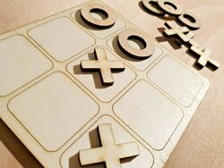 Holz 3D Tic Tac Toe Spiel Strategiespiel 12x12cm modernes Design 3 Gewinnt !!!
