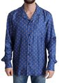 Dolce & Gabbana Herren Strandkorb Regenschirm Print Seidenhemd In Blau