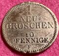 Sachsen, 1 Neugroschen/10 Pfennig, Friedrich August II.1836-1854, 1849 F, SILBER
