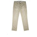 Monocrom Damen Stretch Jeans Hose Chino low Rise Stoff 34 S W26 L30 beige weich