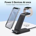 Wireless Charger Dock Charging Station 3 in 1 For Apple Watch S9 iPhone 13 14 15