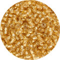 450 g Rocailles Indianerperlen gold transparent Silbereinzug  (2,7 mm a 45 g Ds)