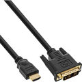 InLine® HDMI™-DVI Adapterkabel, 19pol Stecker auf 18+1 vergoldet, schwarz, 1m