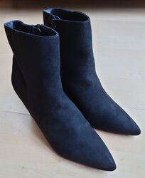 Stiefeletten Keilabsatz Keil Stiefel Schwarz Größe 40 Neu Ungetragen