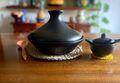 Ton-Tajine zum Kochen von Tajin Tayin, unglasiert, Durchmesser 25,4 cm, La...