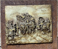 ::SZENE LANDSKNECHTE SCHLACHT RELIEF BILD KUNSTWERK 3D VINTAGE ALT FIGUREN