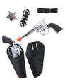 Cowboy Kostüm Set 4-teilig Kinder Gürtel Revolver Holster Sheriff Stern Karneval