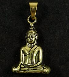 Guru Shop Buddha Anhänger aus Messing in der Farbe Gold