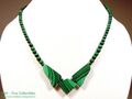 Kette Schmuck Hals Malachit Azurit Necklace Collier Art Déco ~ 1930 Italy