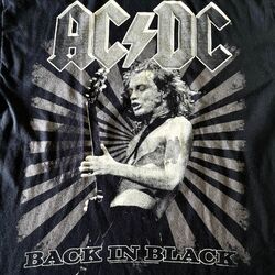 AC/DC T-Shirt hinten in schwarz Herren XL schwarz 23" Pit-to-Pit Designer kurzärmlig