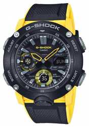 Casio | G-Shock Carbon-Kernschutz | Schwarz-Gelbes Armband | GA-2000-1A9ER Uhr