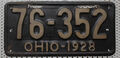 usa OHIO 1928 Oldtimer - Nummernschild  Kennzeichen Schild License Plate # 76352