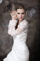 HBH Brautmode I  Bolerojacke aus Lace Spitze langen Ärmel weiß oder Ivory