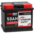 Autobatterie 50Ah 12V Langzeit Starterbatterie Batterie ersetzt 44Ah 45Ah 47Ah