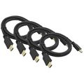 4x 1,5m HDMI Kabel 2160p HD 4K vergoldet Ethernet High Speed UHD 3D TV Sat Dolby