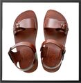 Neu Jerusalem biblische Sandalen braun Flip Flop Schuhe 100 % Leder UK Größe 4-15