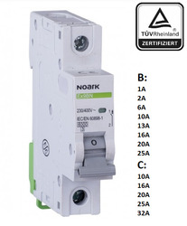 Noark LS-Schalter Leistungsschalter 1P 3P 4P 1A-63A TÜV geprüft