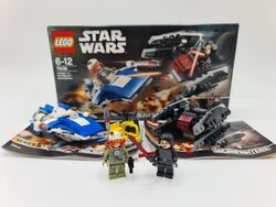 LEGO Star Wars: A-Wing vs TIE Silencer Microfighters 75196 komplett Zustand Gut