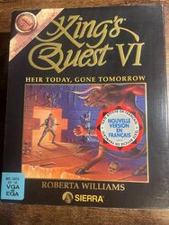King's Quest VI 6 French Français Vintage Sierra PC game 3.5" floppy disquettes